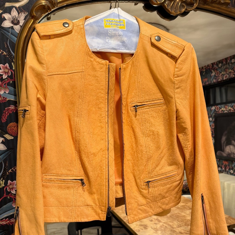 Alice + Olivia Peach Leather Jacket